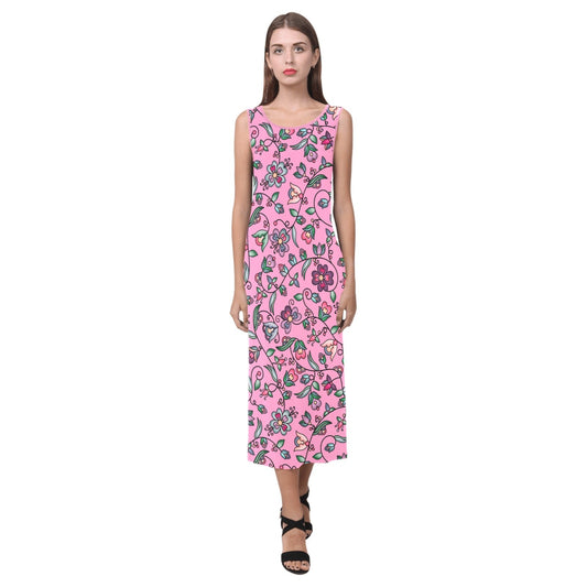 Amber Evening Garland Pink Phaedra Sleeveless Open Fork Long Dress