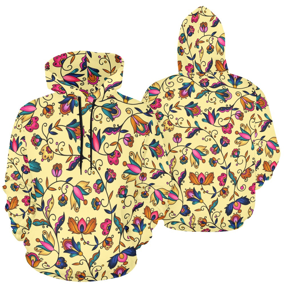 Copper Prairie Petals Yellow Hoodie for Women (USA Size)