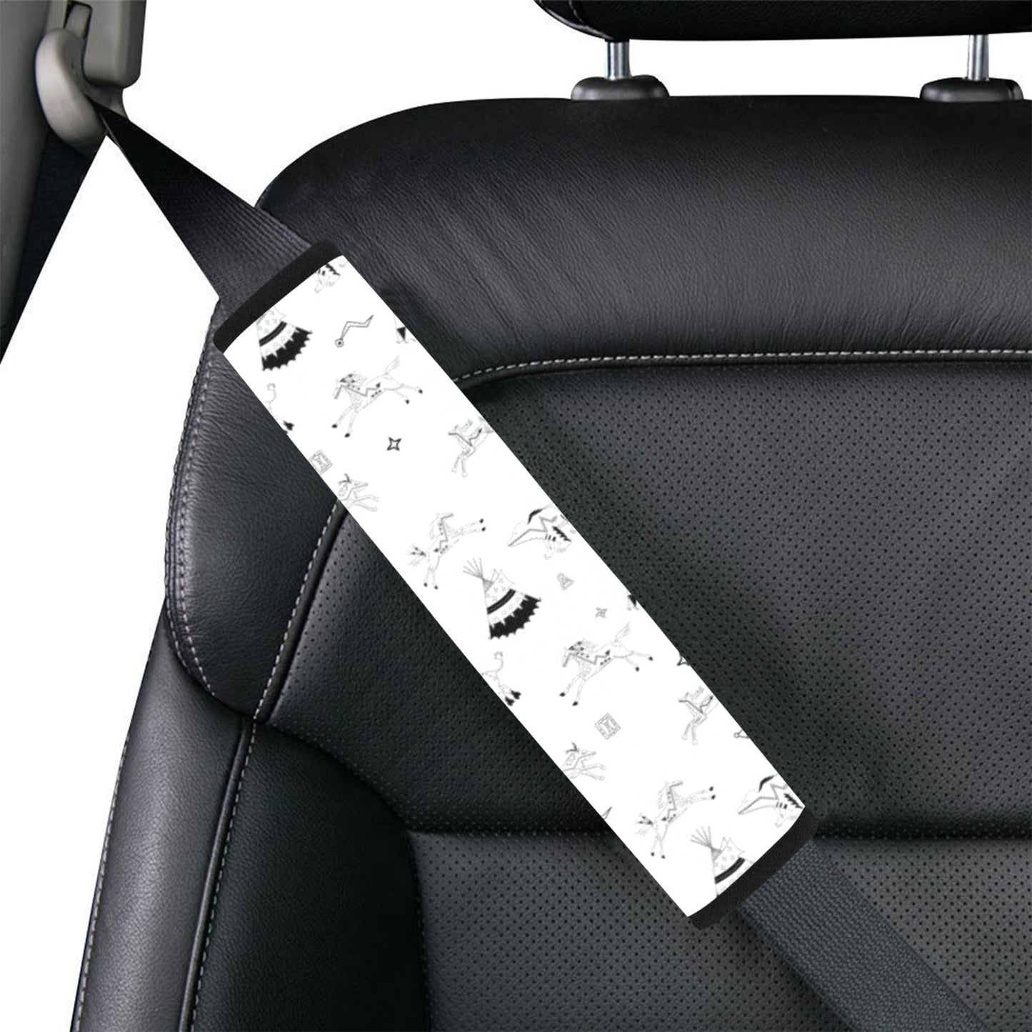 Ledger Dabbles White Car Seat Belt Cover