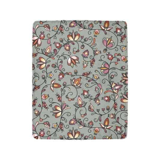 Burnt Sky Petals Green Ultra-Soft Micro Fleece Blanket 40"x50"