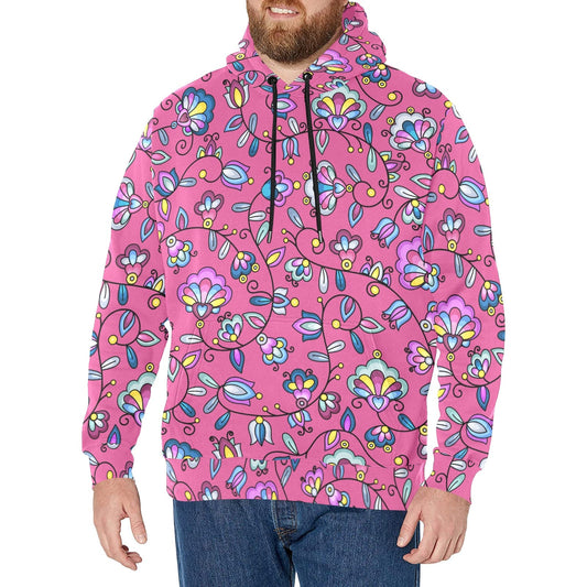 Autumn Bundle Blessing Pink Men's Long Sleeve Fleece Hoodie