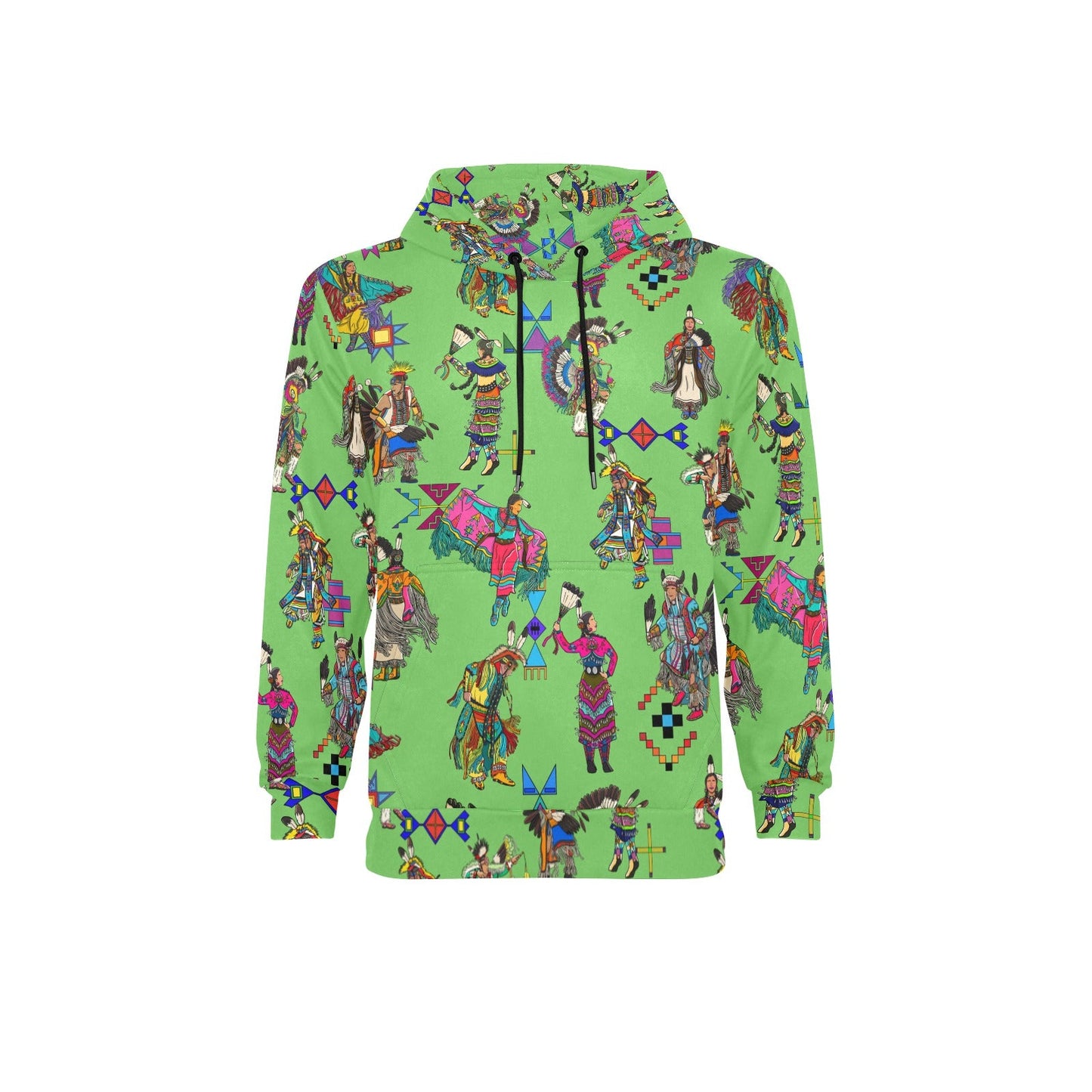 Grand Entry Dancers Grass Men's Long Sleeve Fleece Hoodie