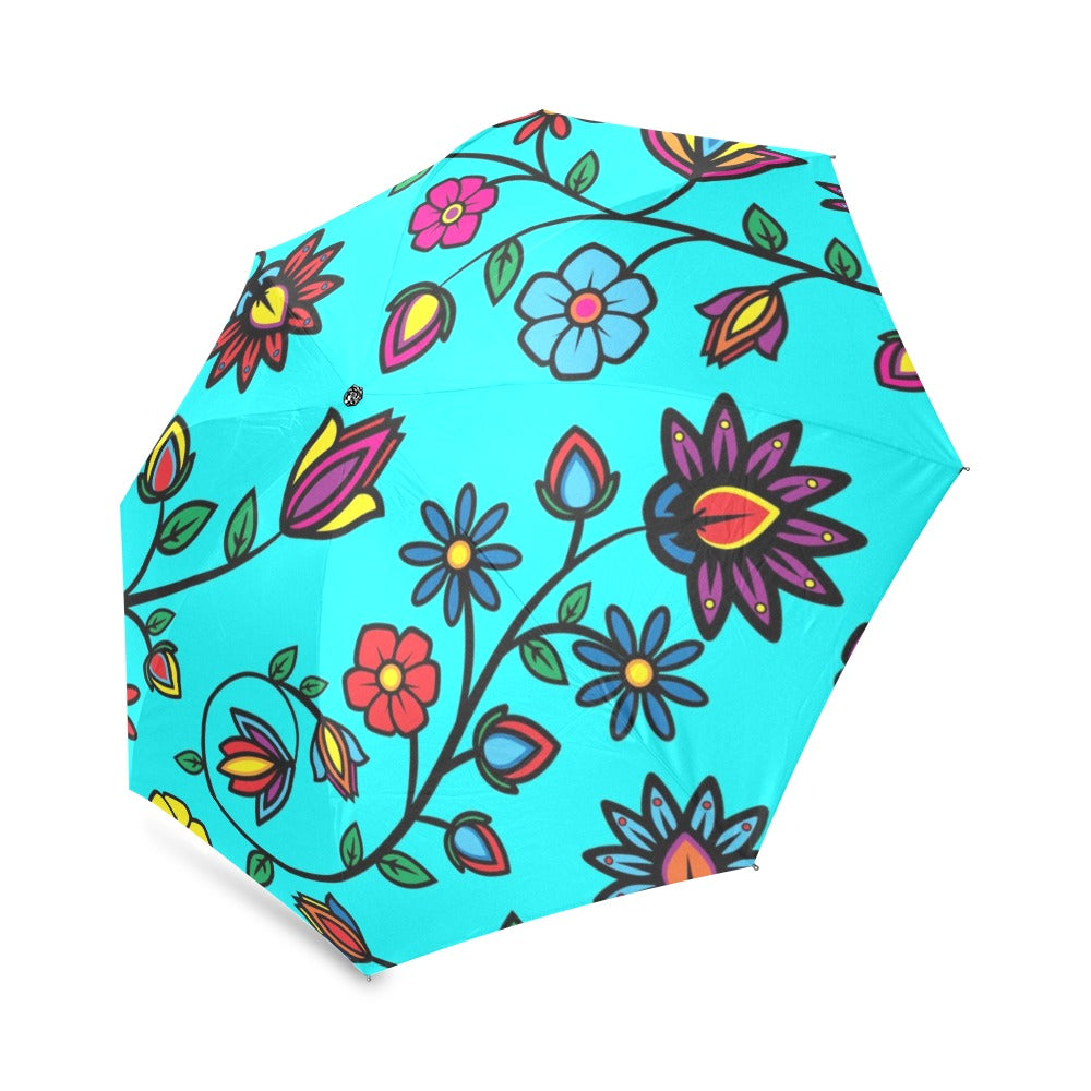 Nature's Nexus Turquoise Foldable Umbrella