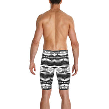 Load image into Gallery viewer, Okotoks Black and White Men&#39;s Knee Length Swimming Trunks
