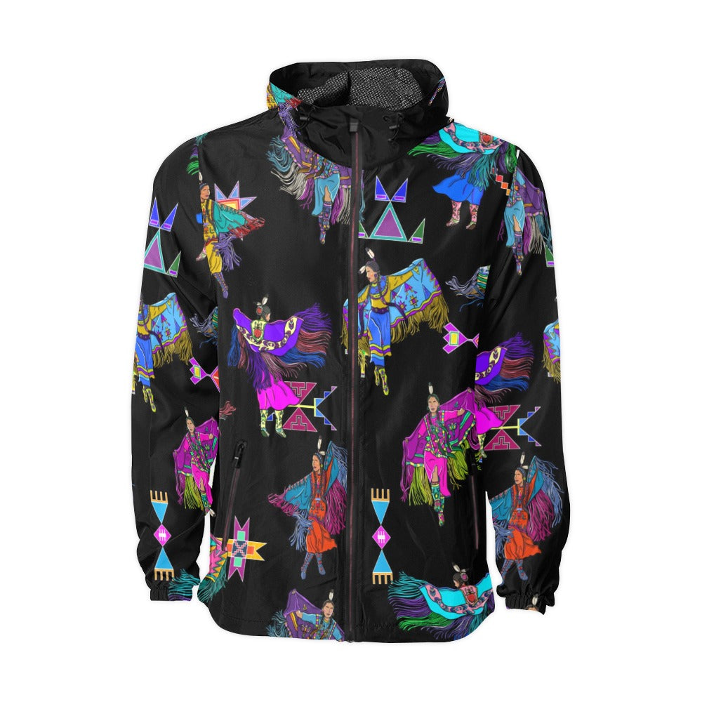 Women's Fancy Dancers Black Men's Windbreaker
