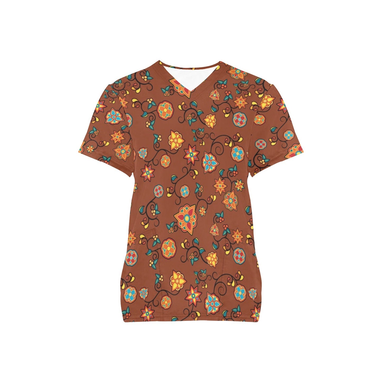 Fire Bloom Shade Scrub Top
