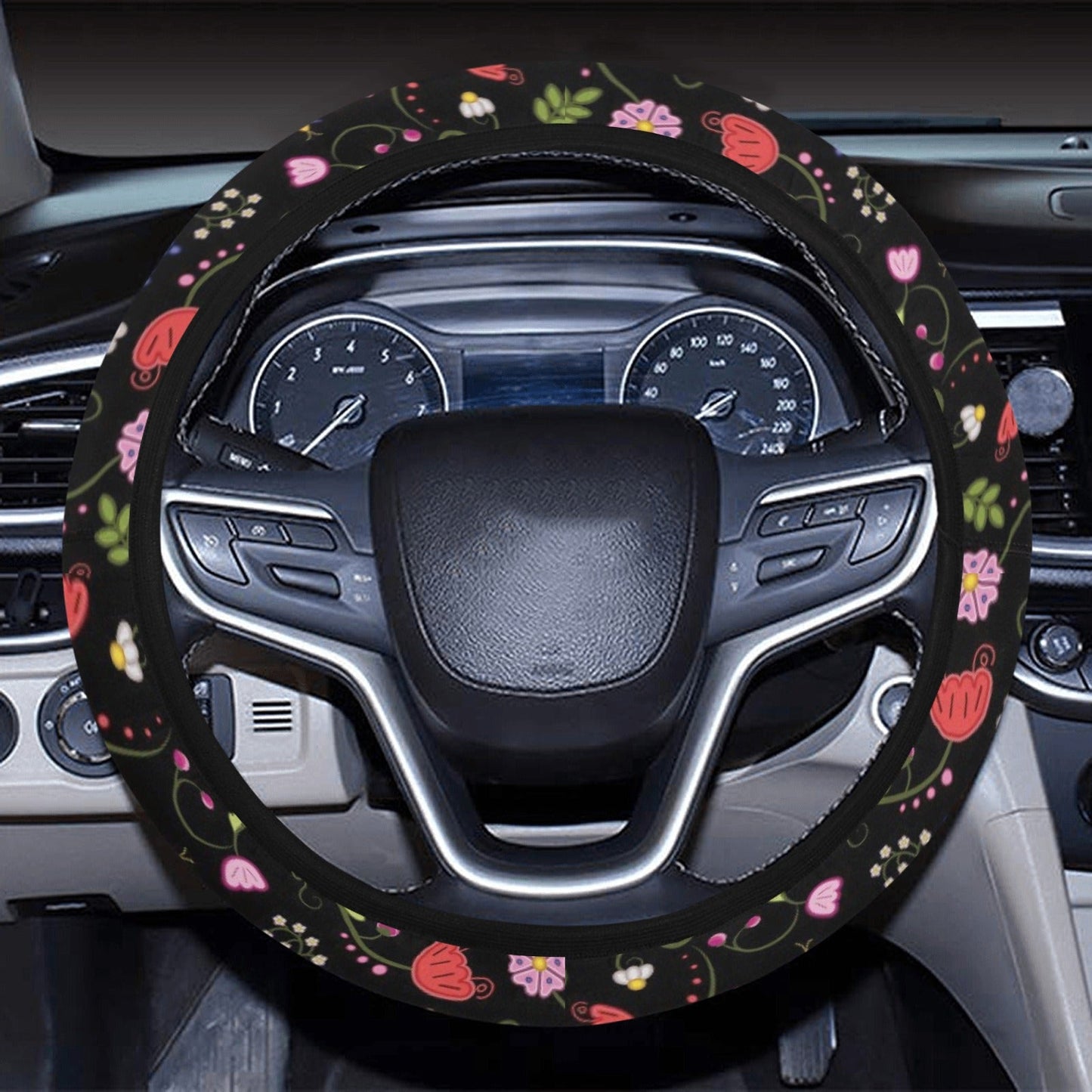 Nipin Blossom Midnight Steering Wheel Cover with Elastic Edge