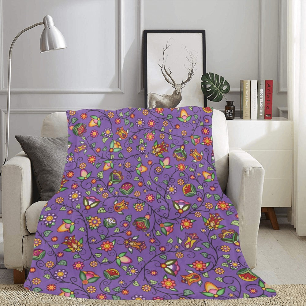 Heartbeat Petals Purple X-Large Micro Fleece Blanket