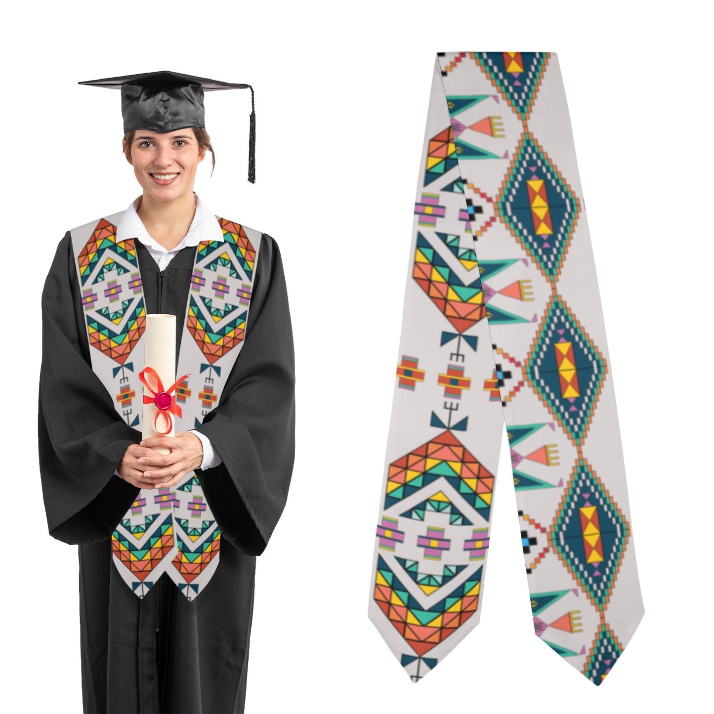 Travois Tipi Grey Graduation Stole