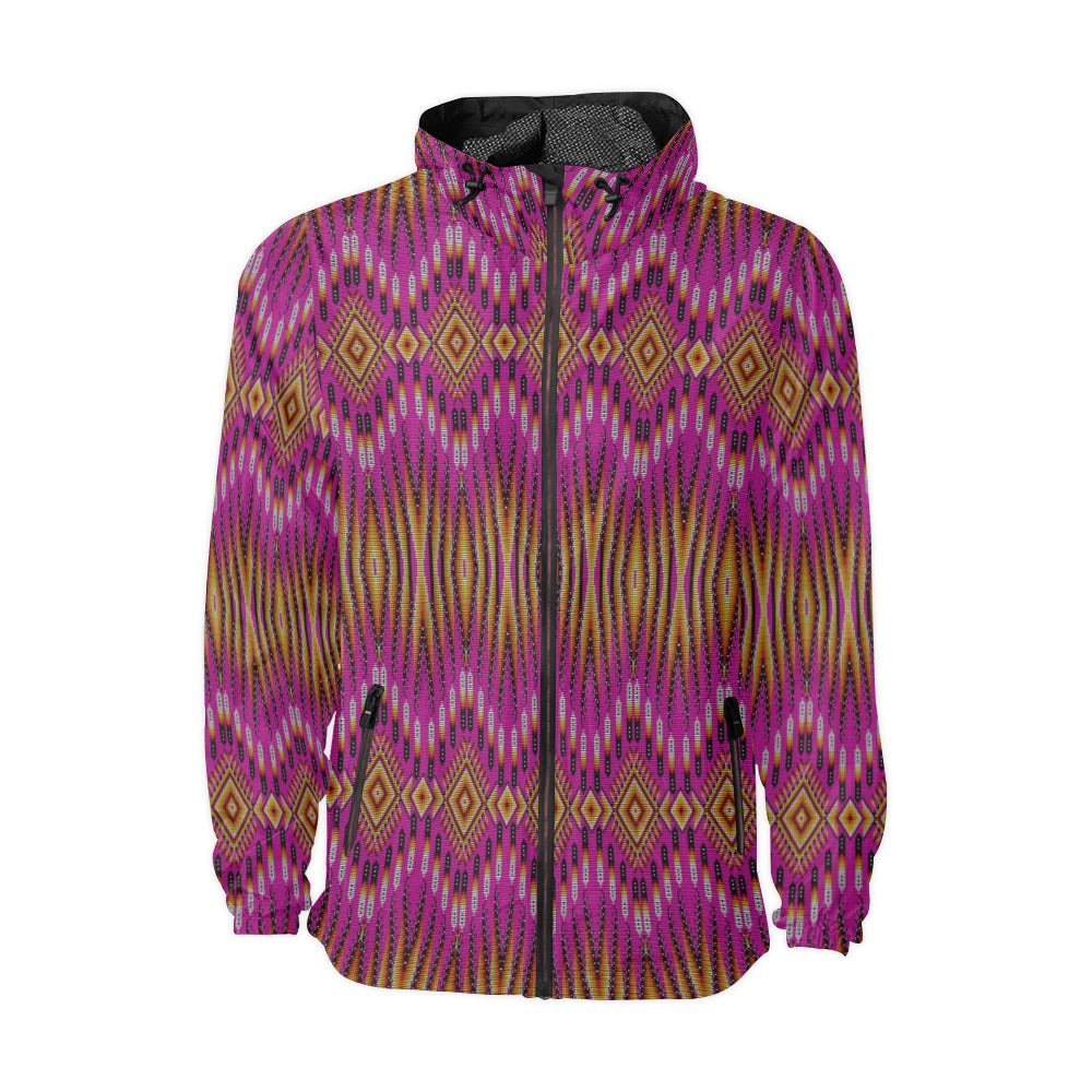 Fire Feather Pink Men's Windbreaker