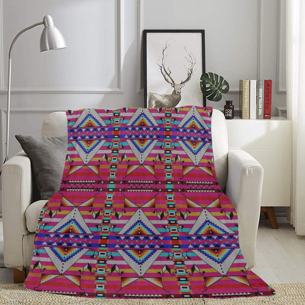 Medicine Blessing Pink X-Large Micro Fleece Blanket