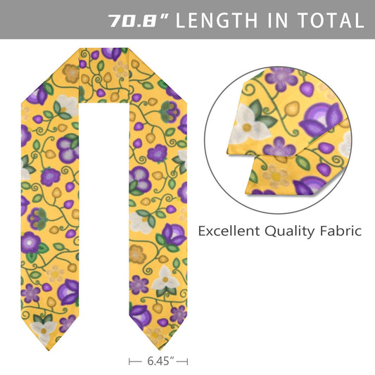 Midnight Moss Bloom Yellow Graduation Stole