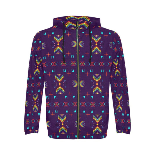 Rainy Chief Rainbow Dark Purple Zip Hoodie