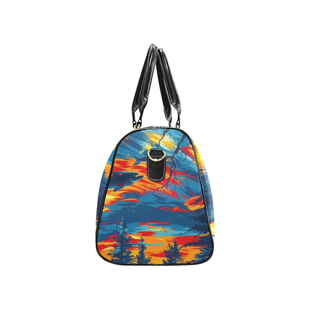 Fishing Bear Small Travel Bag