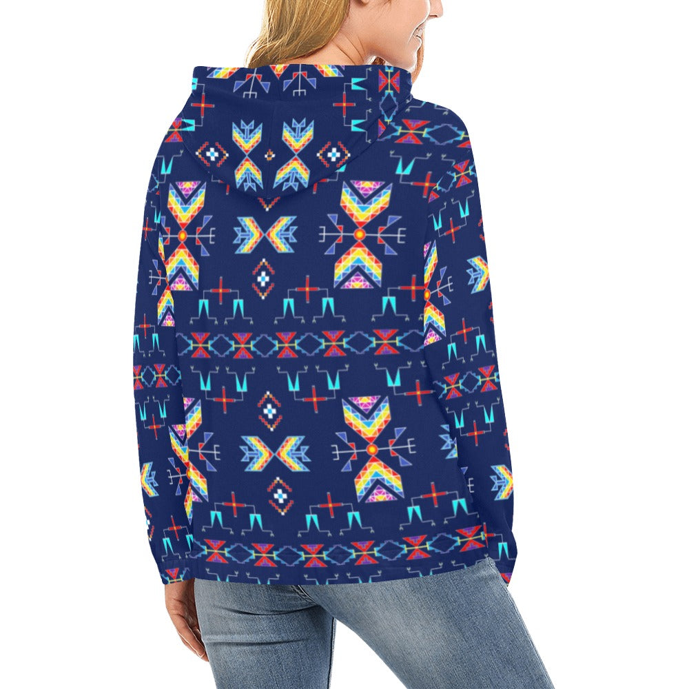 Rainy Chief Rainbow Night Lake Hoodie for Women