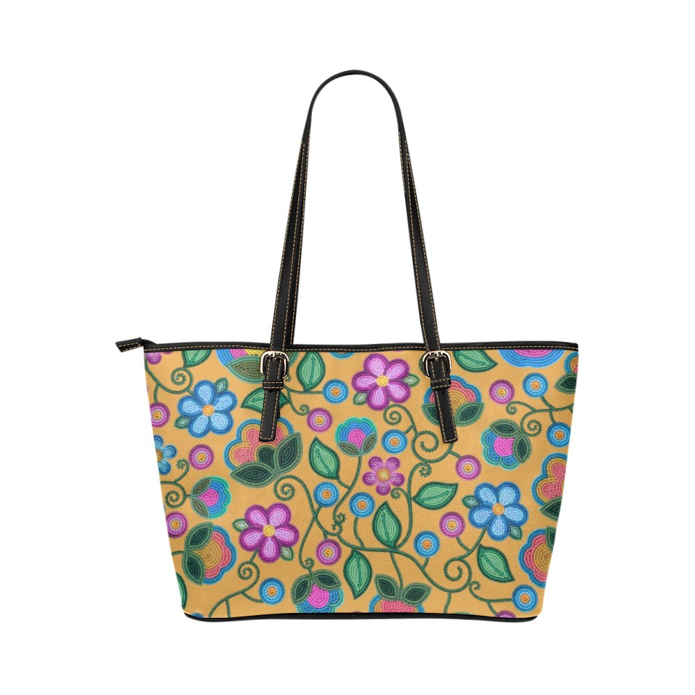 Turquoise Sunbeam Yellow Leather Tote