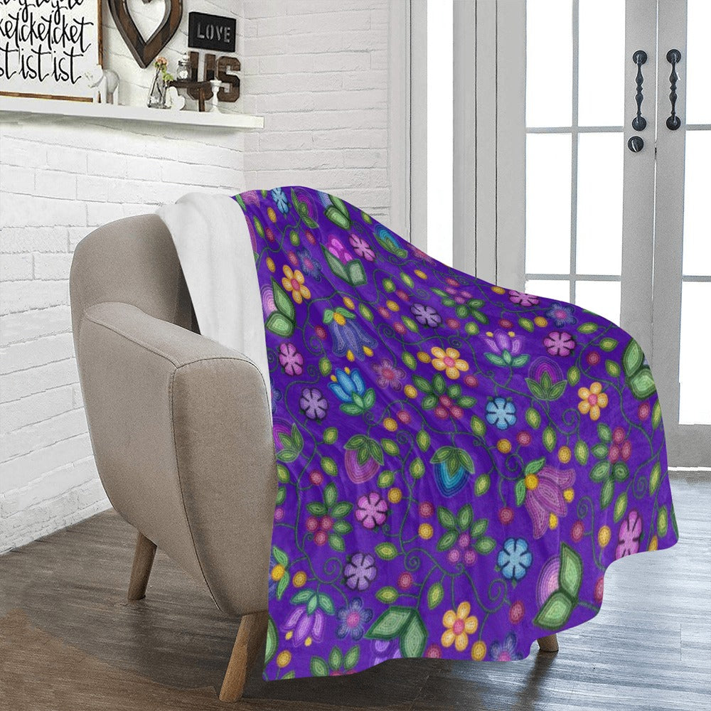 Bloom Uplift Indigo Large Micro Fleece Blanket