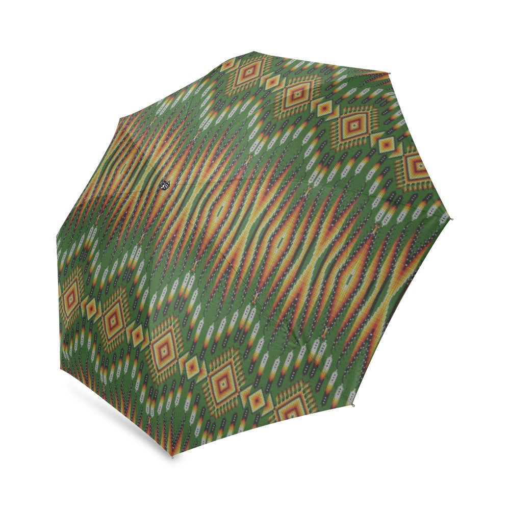 Fire Feather Green Foldable Umbrella