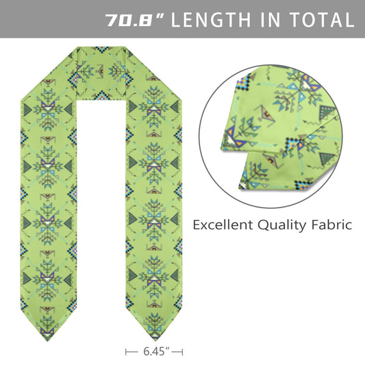 Bear Shield Green Graduation Stole