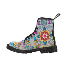 Load image into Gallery viewer, Geometric Floral Winter-Gray Boots
