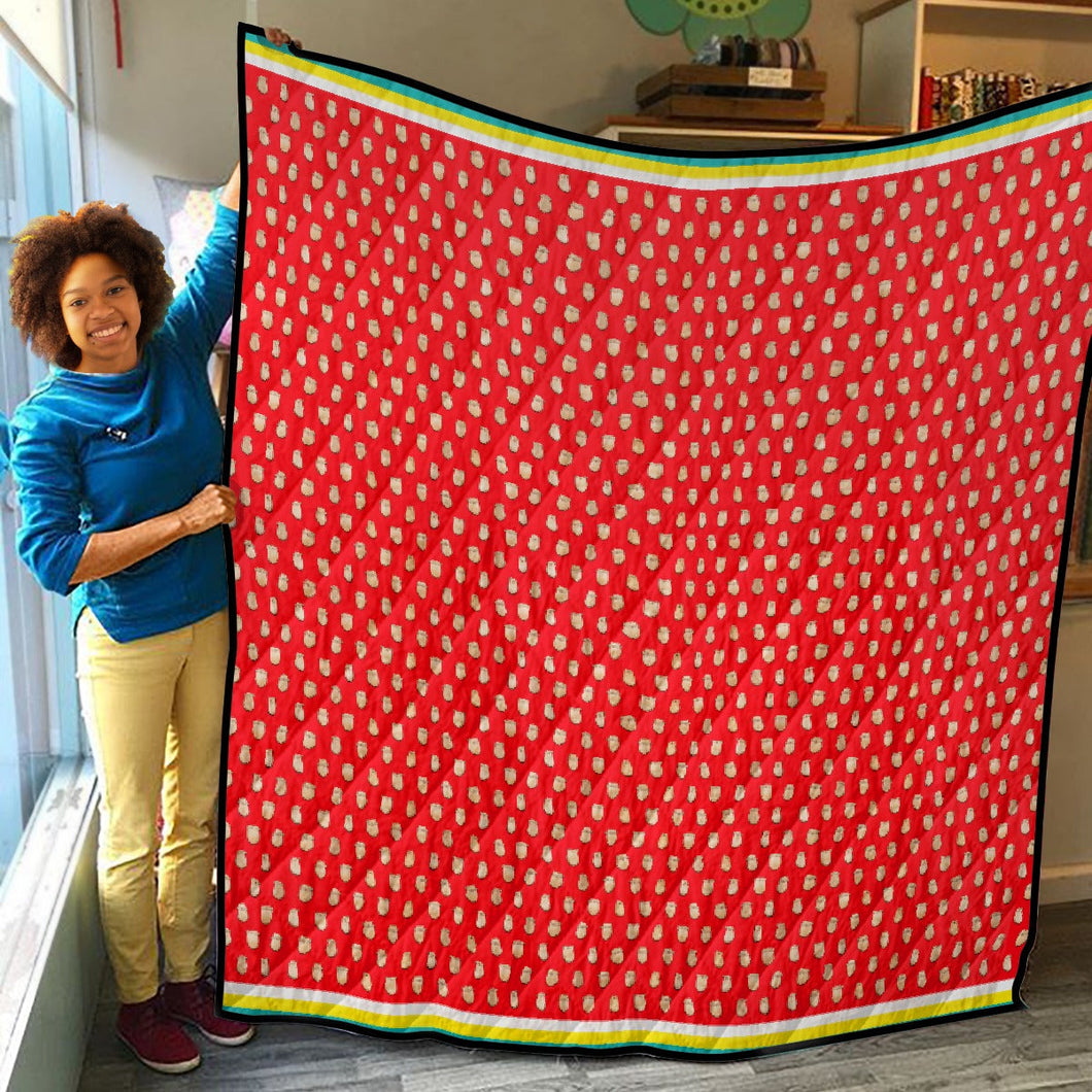 Elk Teeth on Red Lightweight Quilt