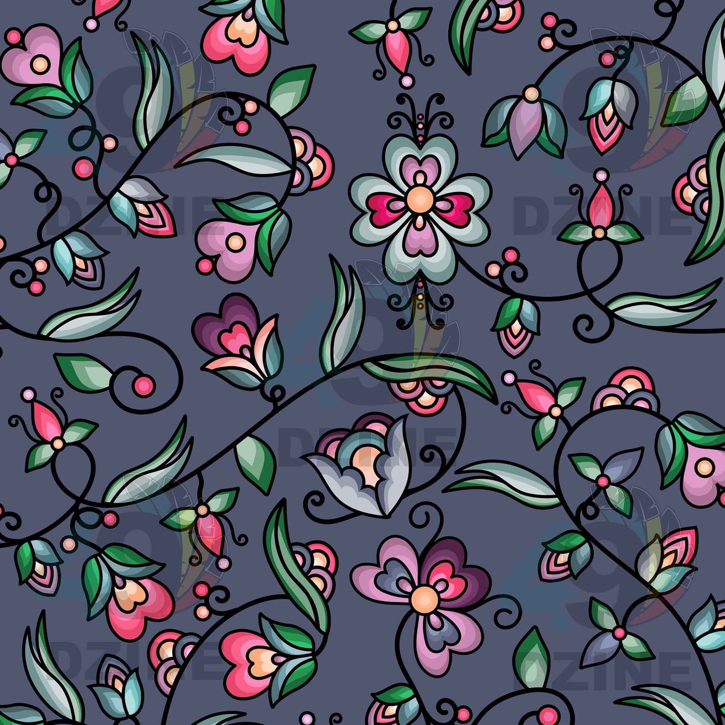 Amber Evening Garland Blue Fabric