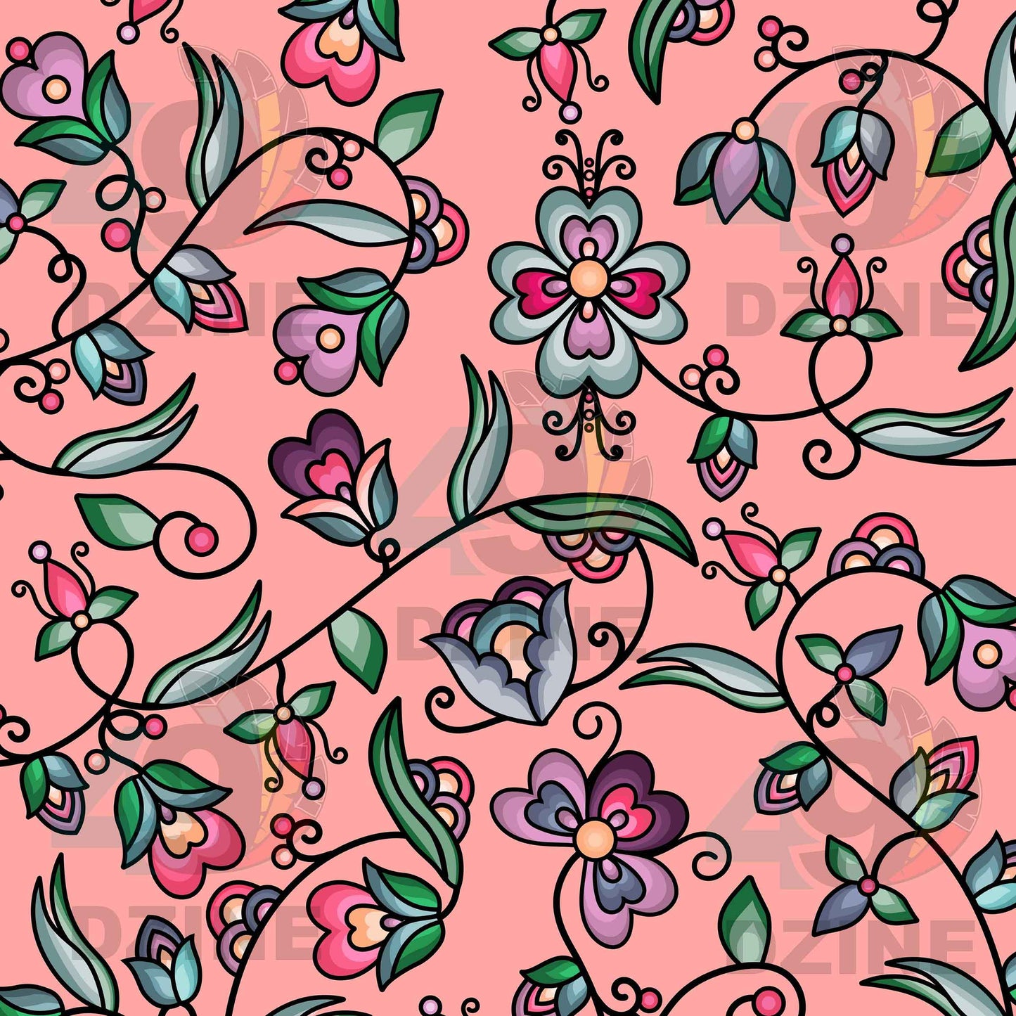 Amber Evening Garland Peach Fabric