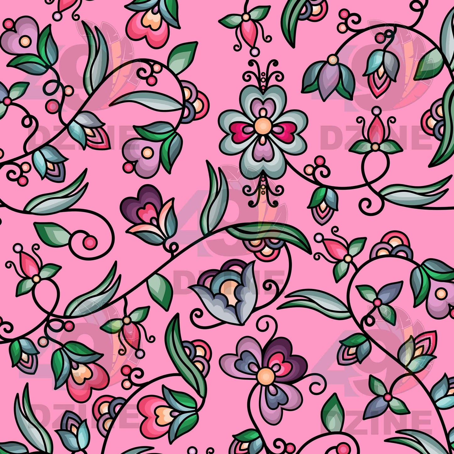 Amber Evening Garland Pink Fabric