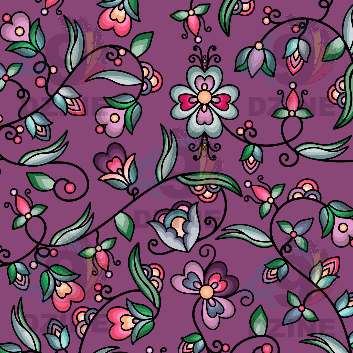 Amber Evening Garland Purple Fabric