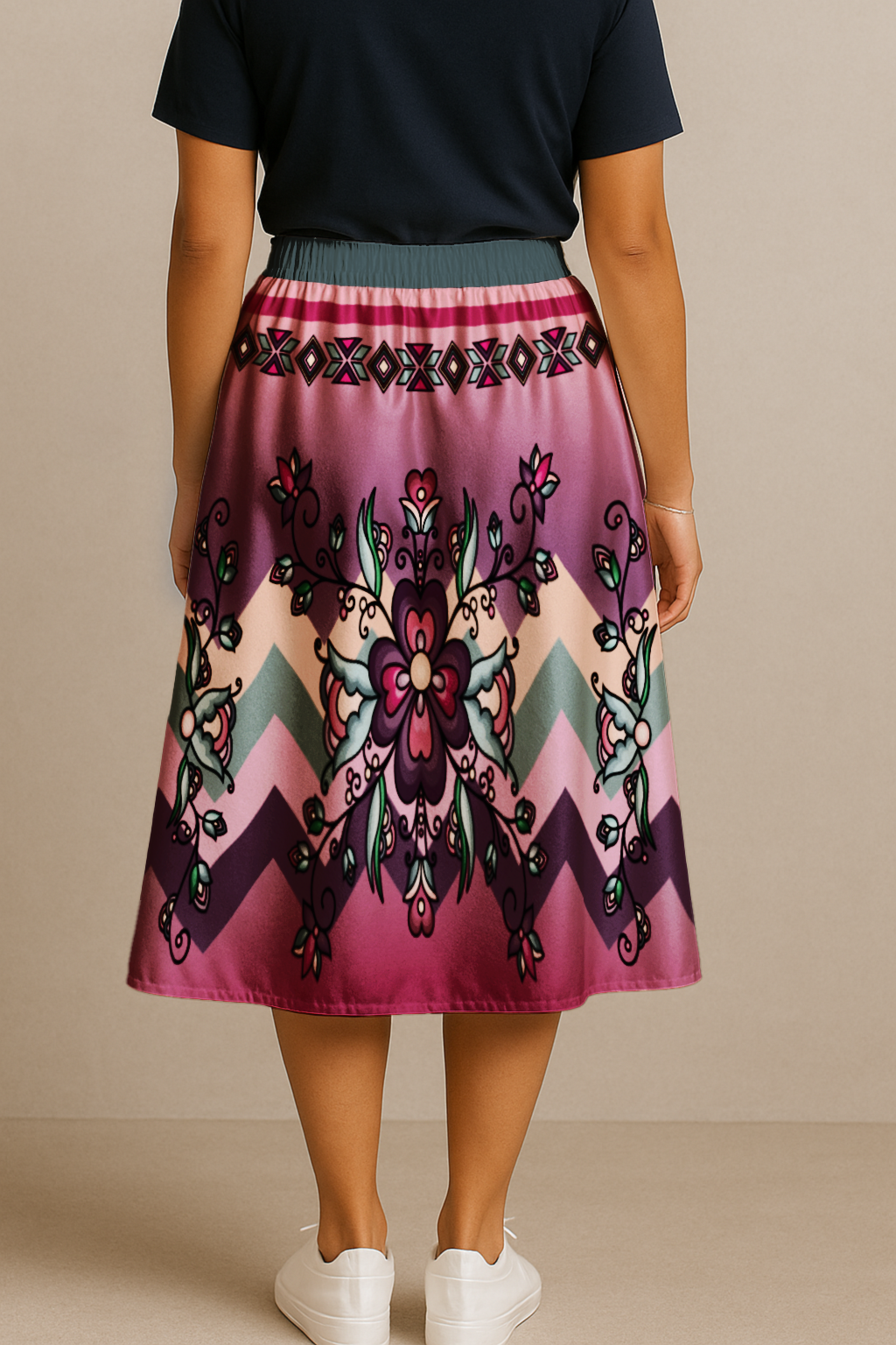 Amber Evening Garland Luxe Midi Skirt