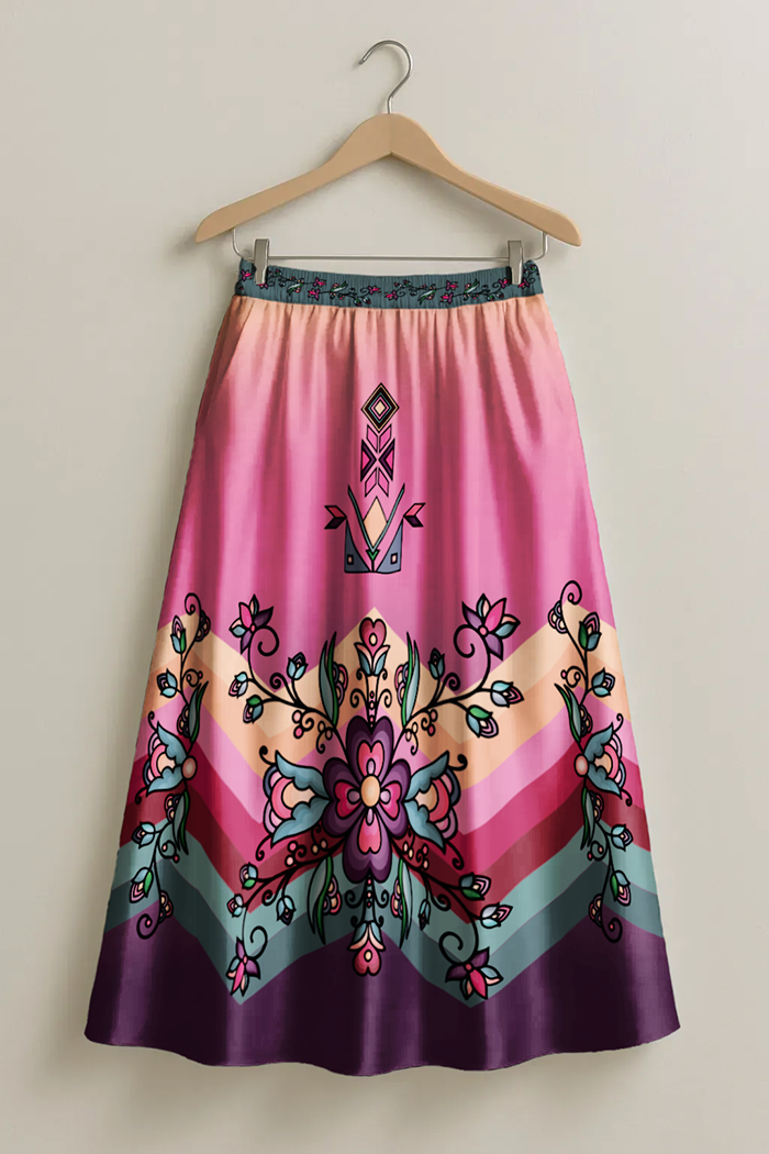 Amber Evening Garland with Geometric Skirt