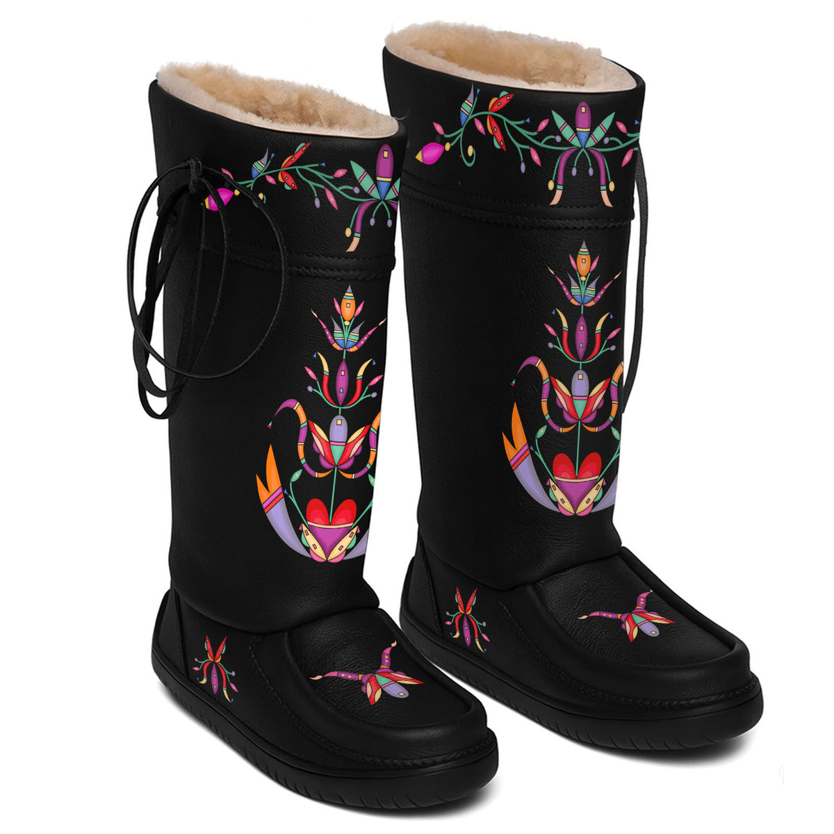 Ancestral Embers Black Real Leather MoccaLux