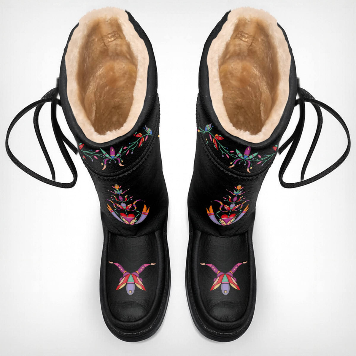 Ancestral Embers Black Real Leather MoccaLux