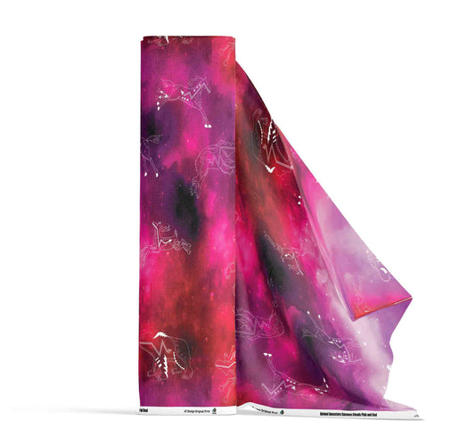 Animal Ancestors Gaseous Clouds Pink and Red Fabric