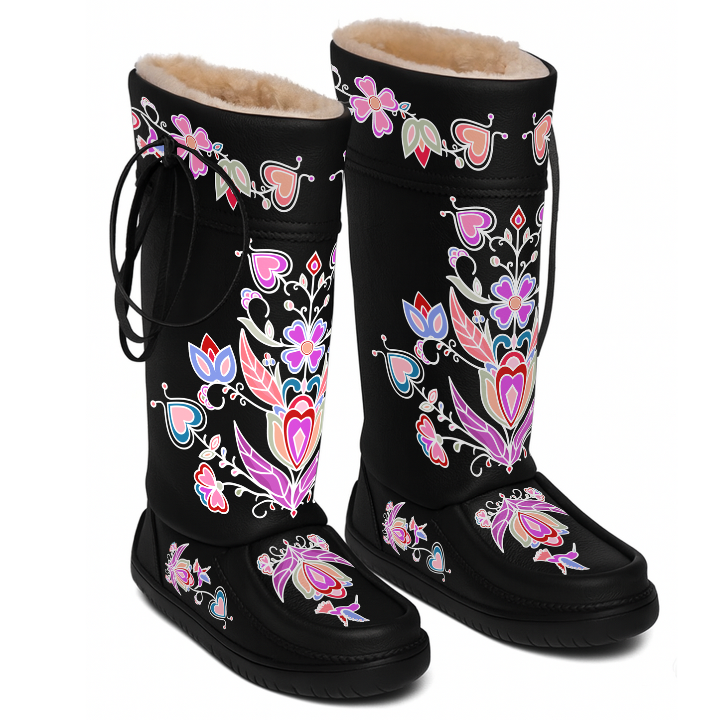 Frosted Leaf Spirit Black Real Leather MocLux Tall