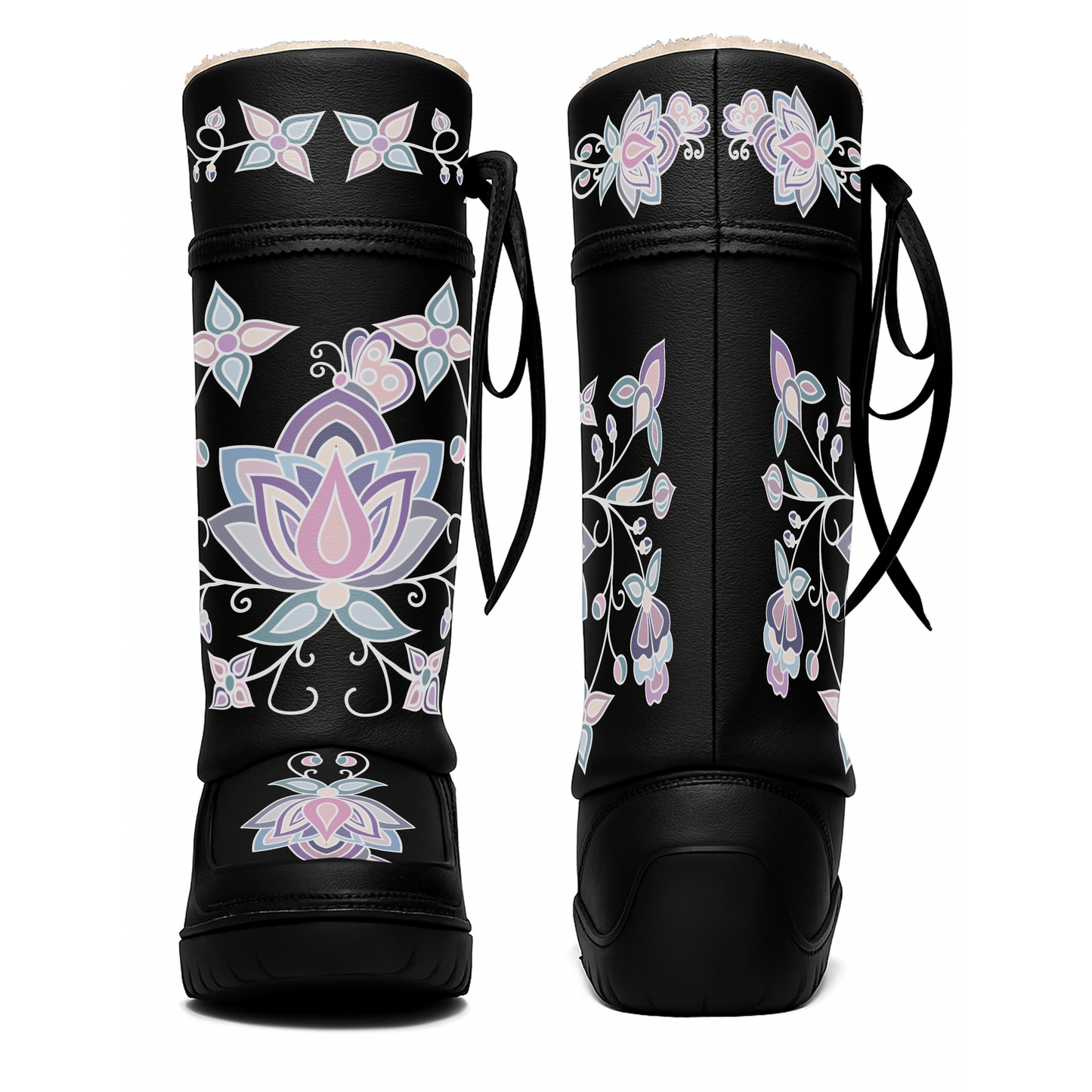 Snow Petal Spirit Real Leather MocLux Tall