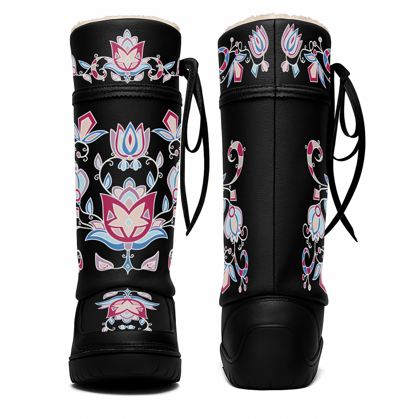 Northern Ember Black Real Leather MocLux Tall