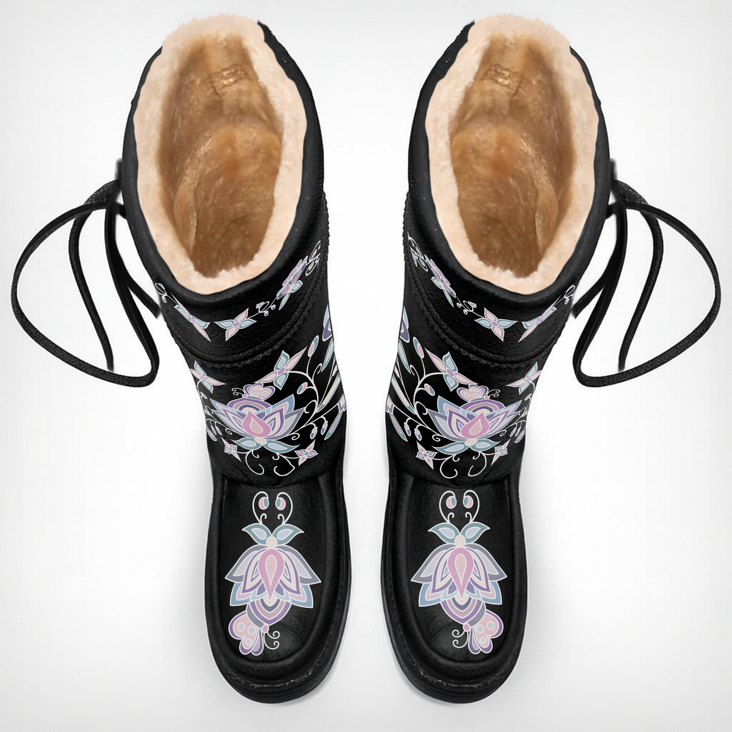 Snow Petal Spirit Real Leather MocLux Tall