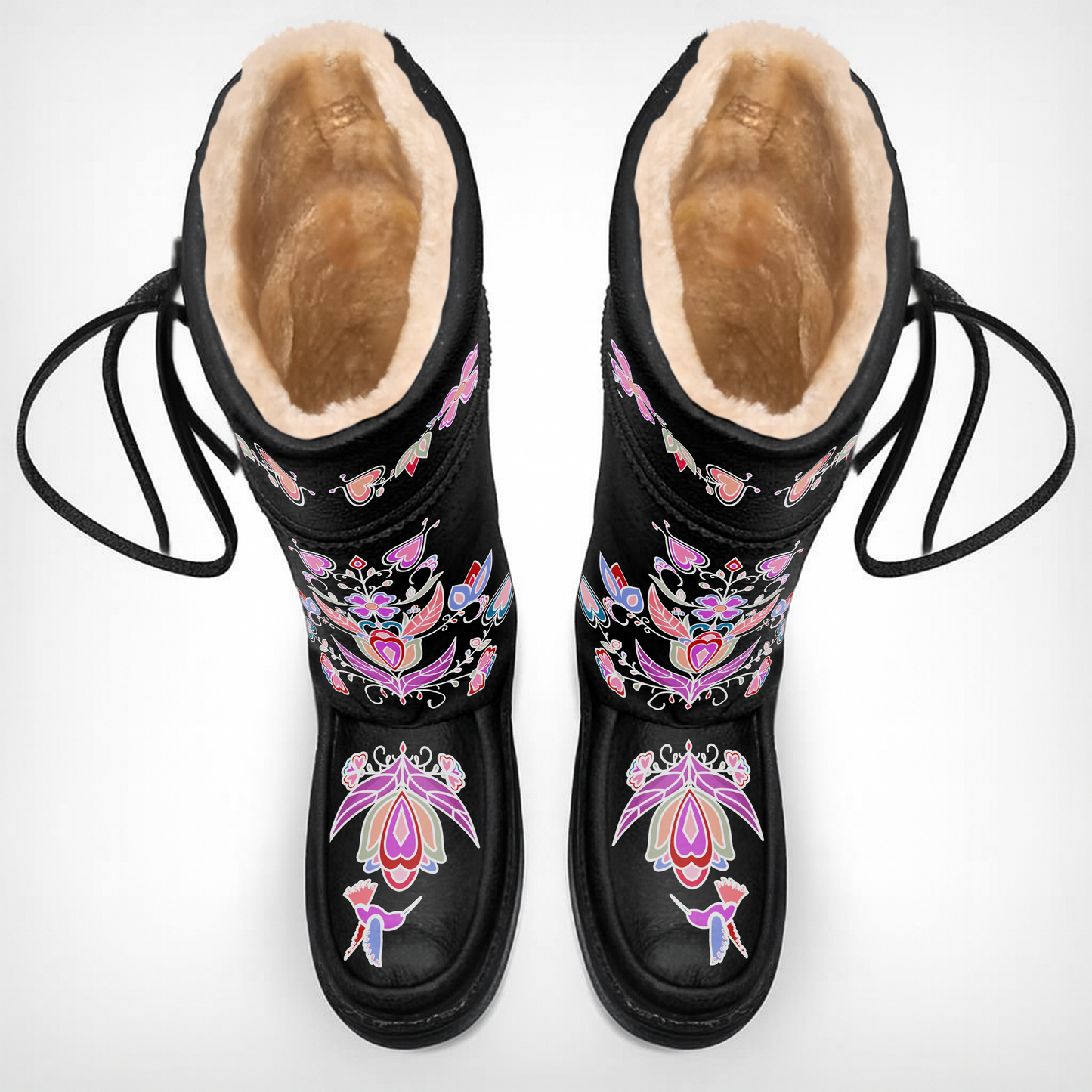 Frosted Leaf Spirit Black Real Leather MocLux Tall