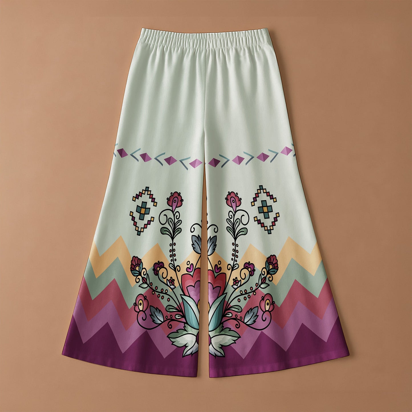 Sunset Berry Bloom Ribbon Pant