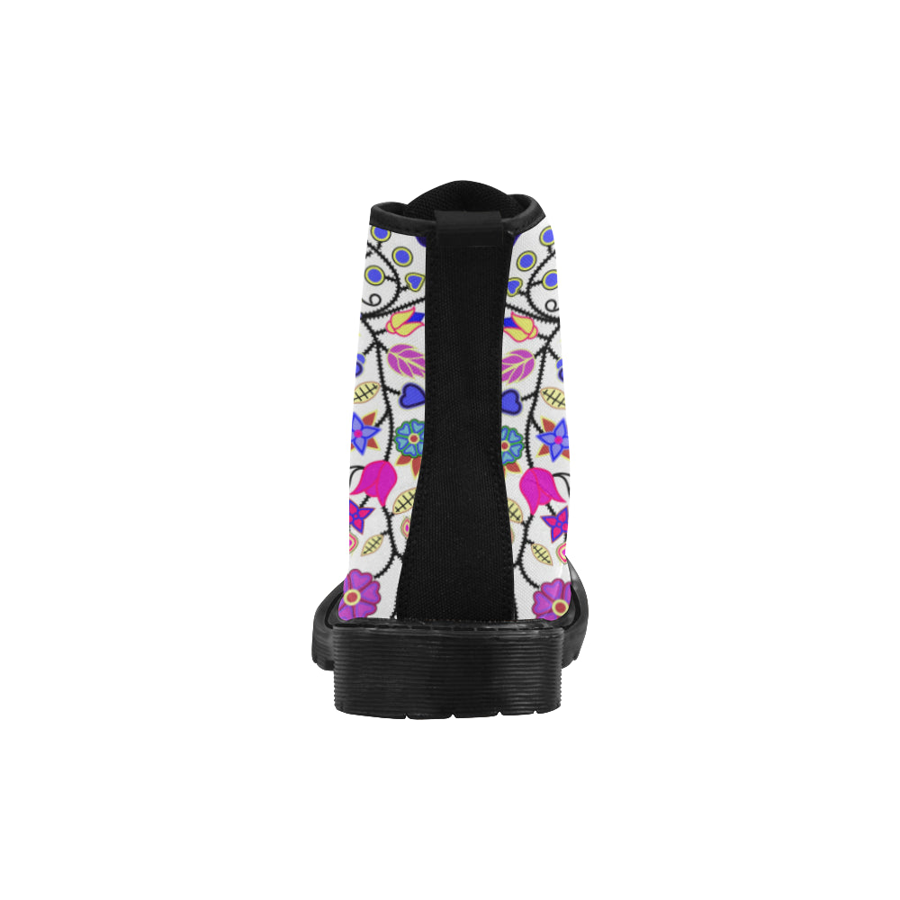 Floral Beadwork Seven Clans White Boots