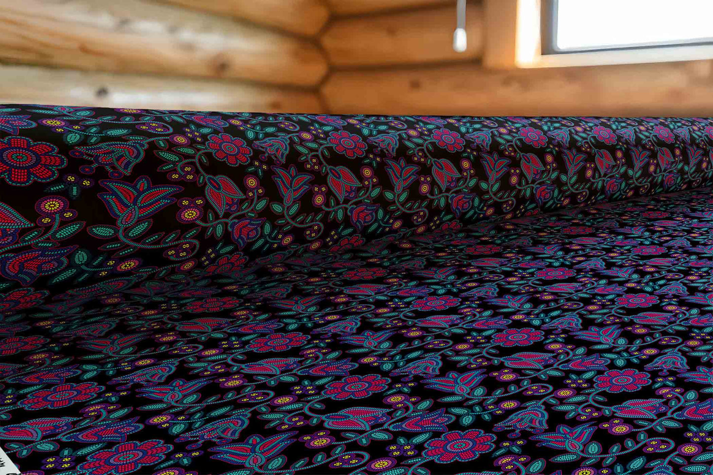 Beaded Nouveau Coal Fabric