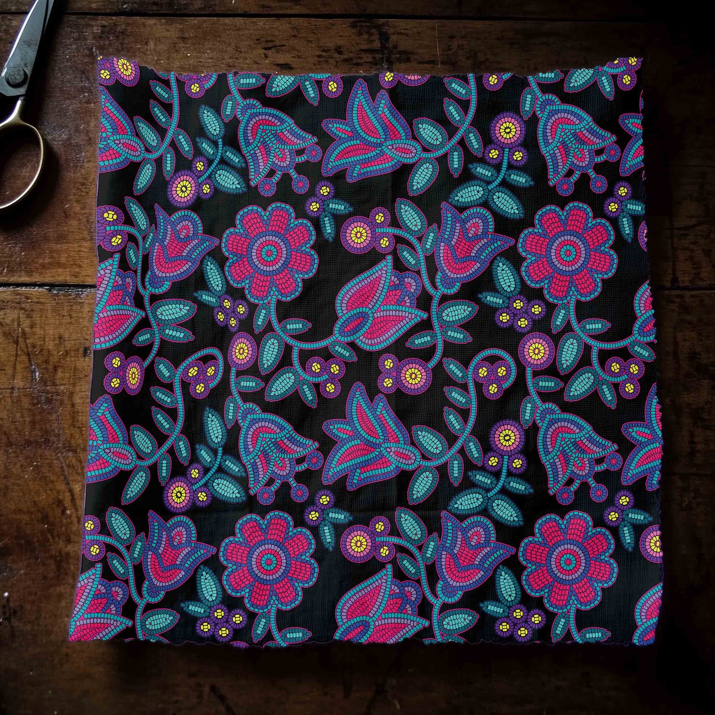 Beaded Nouveau Coal Fabric