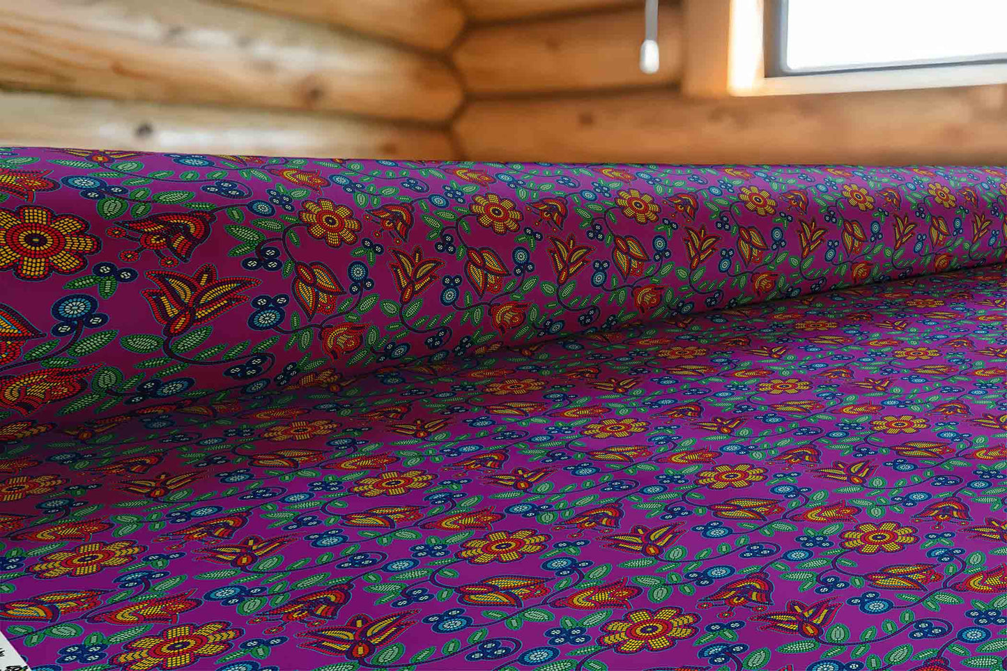 Beaded Nouveau Violet Fabric