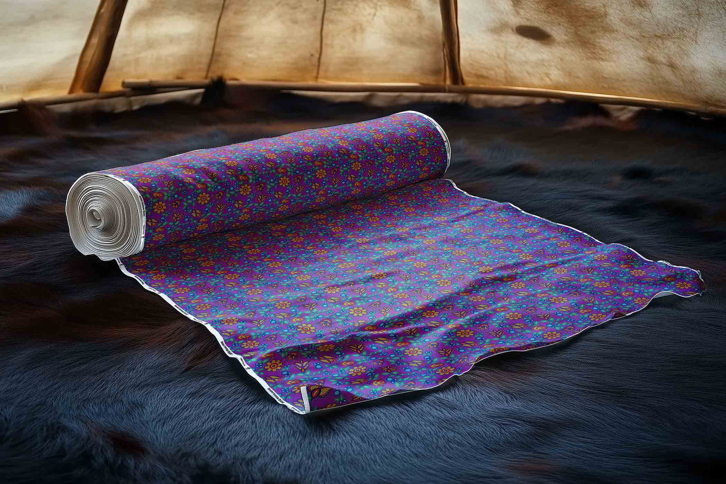 Beaded Nouveau Violet Fabric