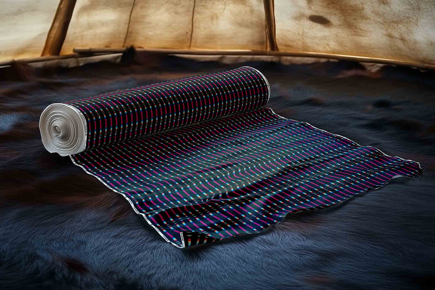 Beaded Rope Black Fabric