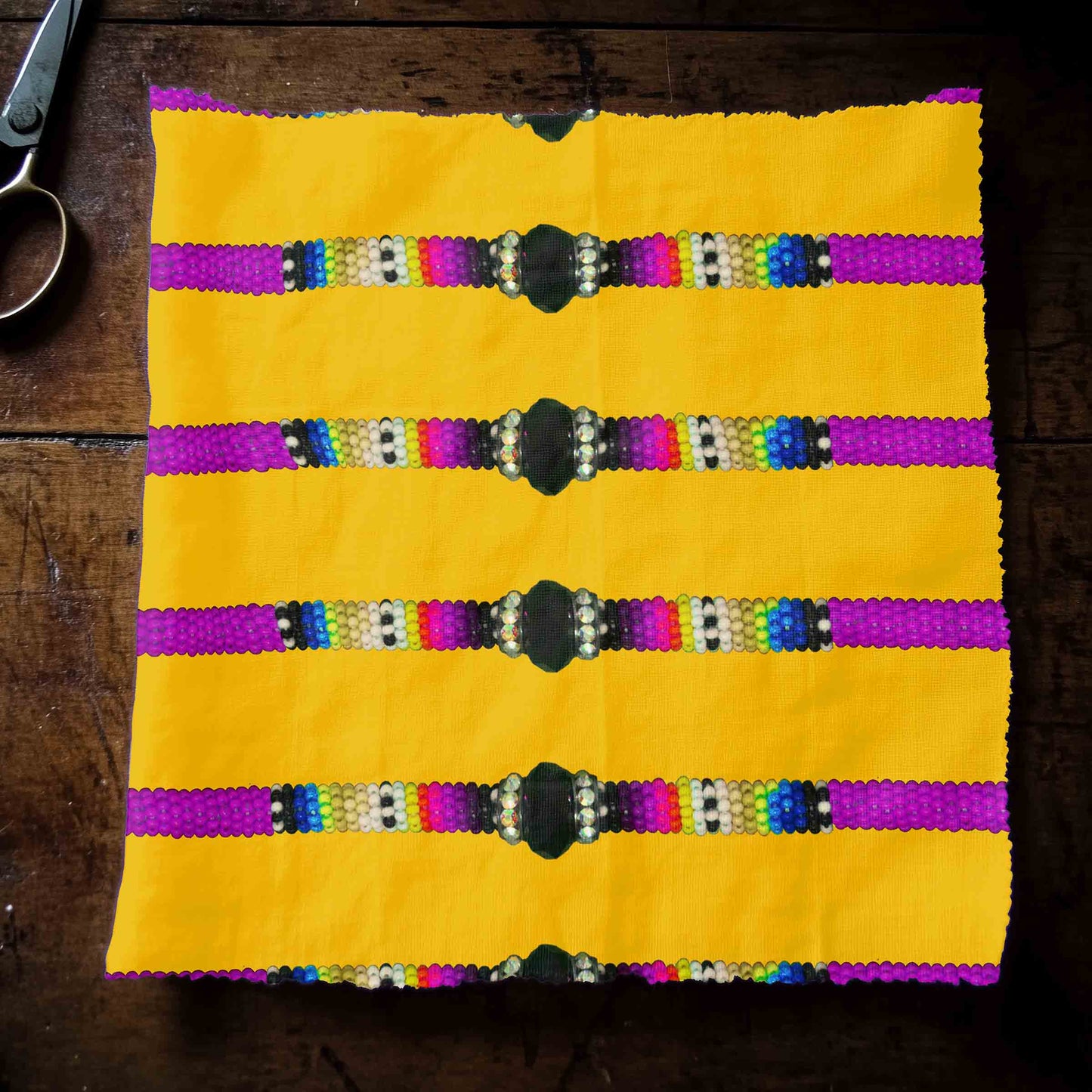 Beaded Rope Corn Blossom Fabric