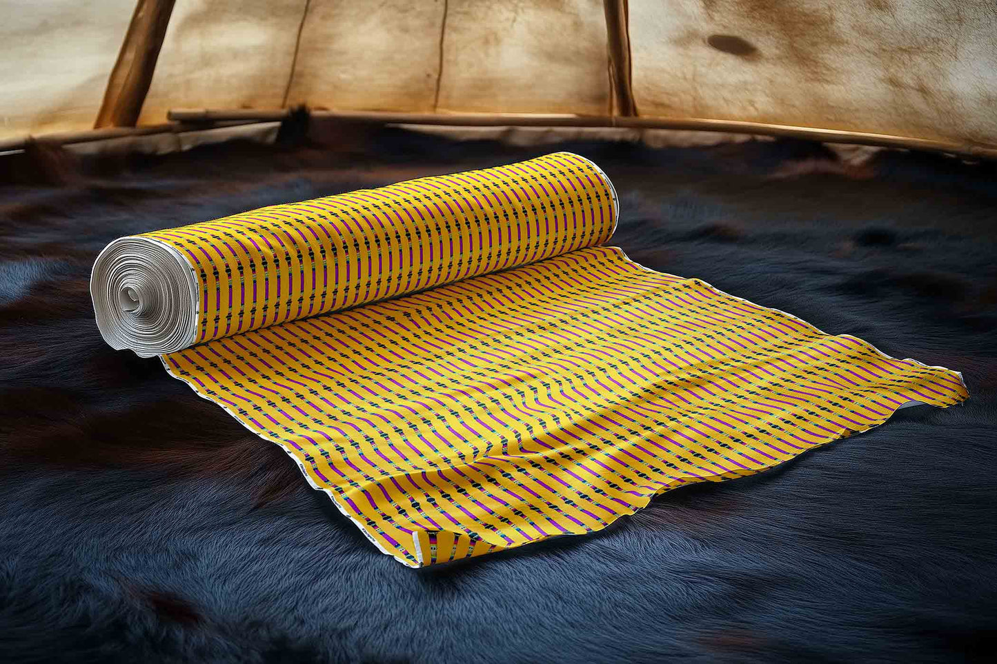 Beaded Rope Corn Blossom Fabric
