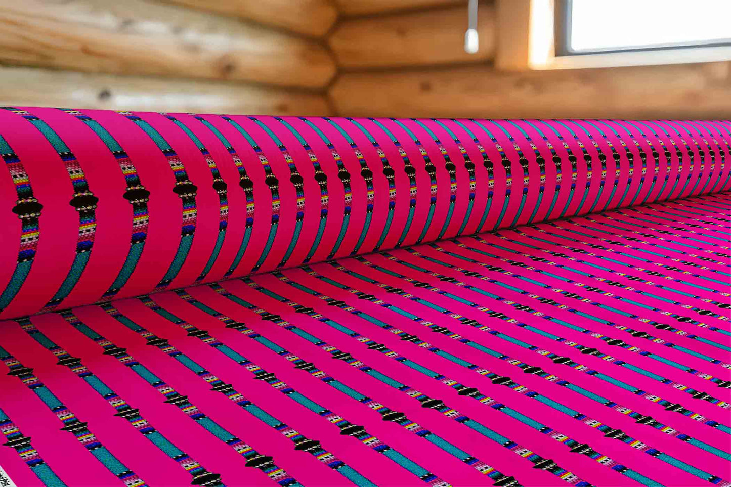 Beaded Rope Pink Fabric