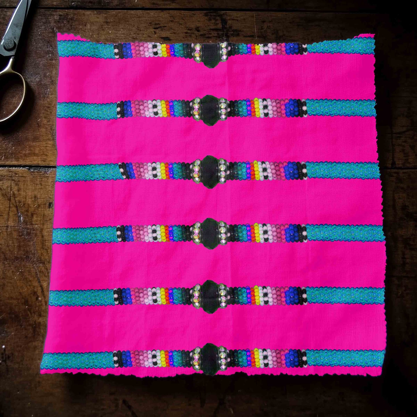 Beaded Rope Pink Fabric